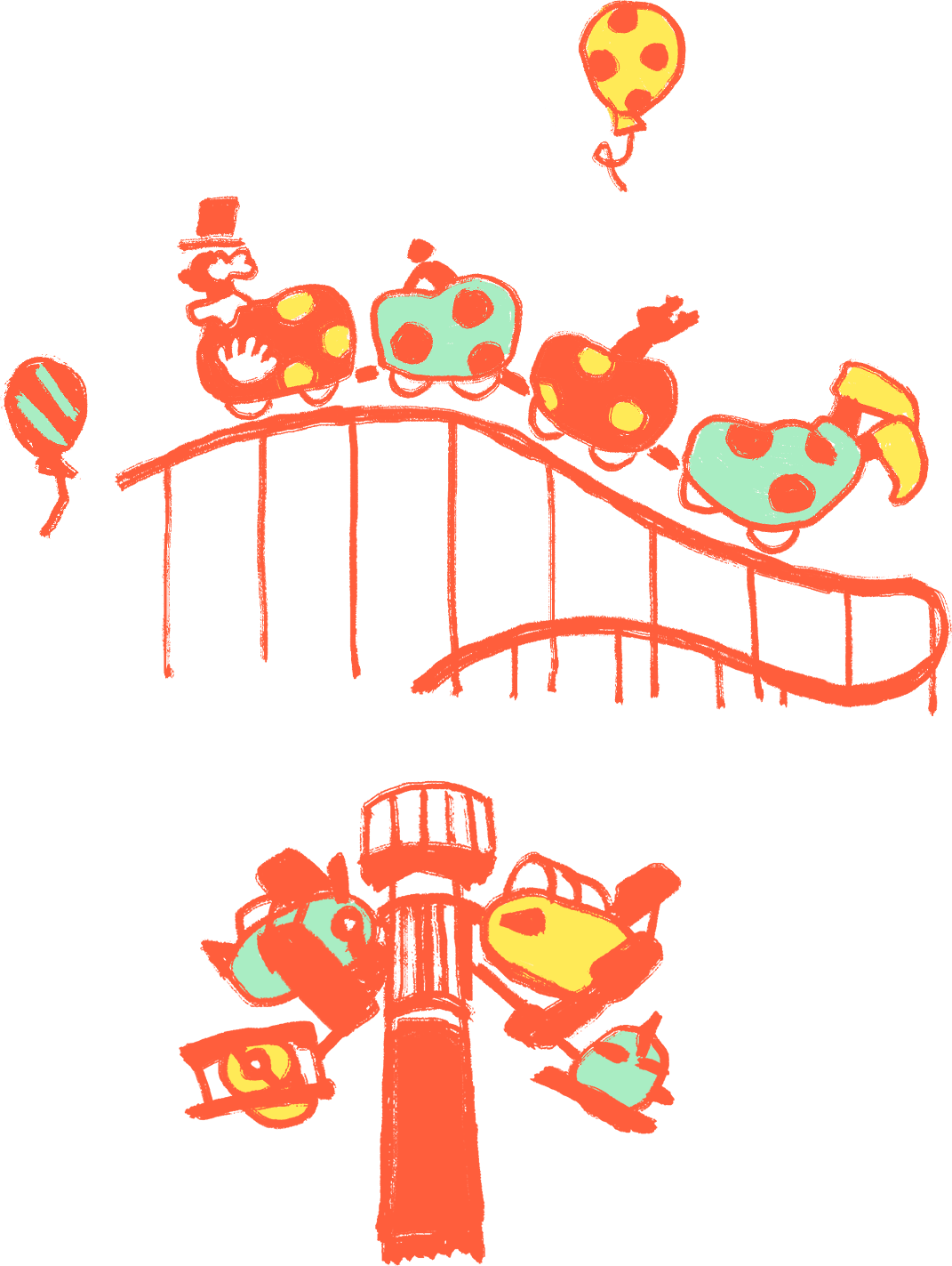 遊園地のイラスト